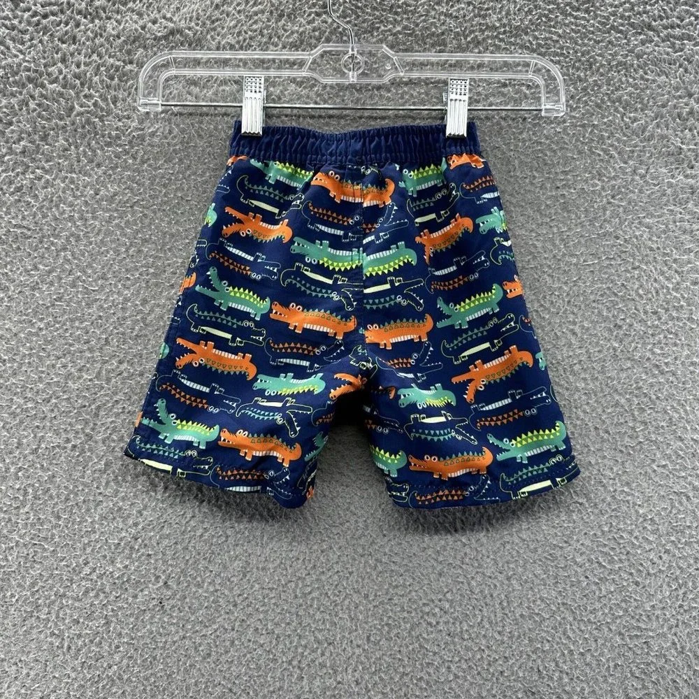 Quad‎ Seven Swim Trunks Baby Boys 24 Months Blue Alligator Swim Shorts Size 24M